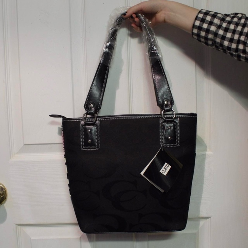 Chic Patchwork Shoulder Bag - Black, Silver, Pink - image 3